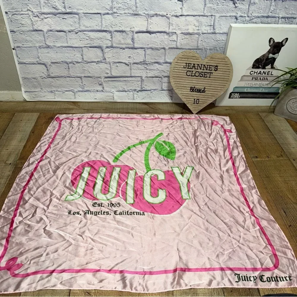 Juicy Couture Square Scarf Cherry Juicy Logo